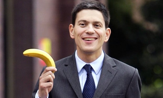 Man holding a banana thinks he looks prime ministerial